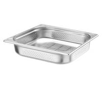 HENDI Contenitore Gastronorm, GN 2/3, solo con fondo perforato, contenitore GN, impilabile, bordi arrotondati, resistente alla temperatura da -40° a 300°C, 5,5L, altezza: 65mm, acciaio inox