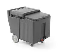HENDI Contenitore isotermico per ghiaccio 110L, AmerBox, con coperchio scorrevole e rubinetto di scarico, 585x800x(H)745mm, HDPE