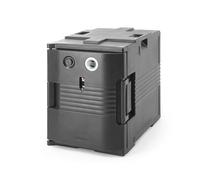 HENDI Contenitore isotermico professionale con funzione riscaldante, AmerBox, box termico elettrico per alimenti caldi e freddi, GN 1/1, fino a 68°C, 220V, 477x680x(H)620mm, HDPE