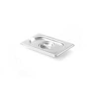 HENDI Coperchio Gastronorm GN 1/9 con incavo per mestolo, Kitchen Line, resistenza termica -40 °C a 250 °C, 176x108mm, spessore 0,7mm, acciaio inox
