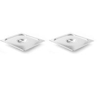 HENDI Coperchio Gastronorm GN 2/3, Kitchen Line, resistenza termica -40 °C a 250 °C, 354x325mm, spessore 0,7mm, acciaio inox (Confezione da 2)