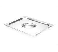 HENDI Coperchio GN 1/2 per contenitore con manici retrattili, con pomello centrale e intagli laterali, impilabile, resistente da -40° a 300°C, 265x325mm, acciaio inox