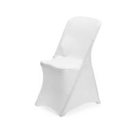 HENDI Coprisedia pieghevole, copertura protettiva elasticizzata rimovibile per eventi, banchetti e buffet, lavabile e riutilizzabile, 540x440x(H)840mm, jersey liscio, bianco, poliestere/elastan