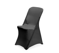 HENDI Coprisedia pieghevole, copertura protettiva elasticizzata rimovibile per eventi, banchetti e buffet, lavabile e riutilizzabile, 540x440x(H)840mm, jersey liscio, nero, poliestere/elastan
