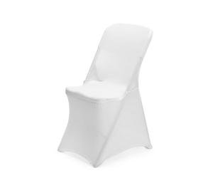 HENDI Coprisedia pieghevole, copertura protettiva elasticizzata rimovibile per eventi, banchetti e buffet, lavabile e riutilizzabile, 540x440x(H)840mm, jersey liscio, bianco, poliestere/elastan