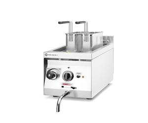 HENDI Cuocipasta elettrico, per gnocchi, canederli, dumplings, verdure, con 2 cestelli, rubinetto di scarico, temperatura: da 30°C a 120°C, 10L, 230V/3500W, 800x330x(H)380mm, in acciaio inox