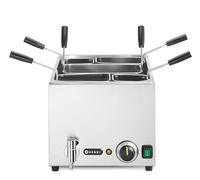 HENDI Cuocipasta Professionale 25 L con 5 Cestelli, Termostato 45-110°C, Rubinetto di Scarico con Blocco Meccanico, 230V/3500 W, 601x326x(H)279mm, Acciaio Inossidabile