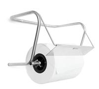 HENDI Dispenser da parete per carta asciugamani, portarotolo con barra dentata e kit di montaggio, per bobine fino a 29,7cm di larghezza, 395x290x(H)260mm, acciaio inox