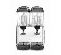 HENDI Distributore di succo refrigerato 2x12L, Arktic, sistema di miscelazione magnetico, 0-10°C, 230V, 370W, 485x415x(H)645mm, nero, ABS e Tritan