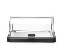 HENDI Espositore buffet refrigerante UNIQ 1 ripiano, Nero | Base e coperchio scorrevole roll-top in ABS, vassoio in acciaio inox, accumulatori di freddo, 460x355x(H)220mm