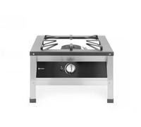 HENDI Fornello a Gas Professionale Hokker XL per Uso Interno, con Termocoppia e Accensione Elettronica, Compatibile con Gas Propano e Butano, 10,8kW, 580x650x(H)400mm, Acciaio Inox