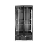 HENDI Frigorifero per bevande Arktic, armadio refrigerato verticale da bar, 2 porte, 384L, 0-10°C, 220V, 365W, 900x530x(H)1820mm, acciaio verniciato a polvere nero