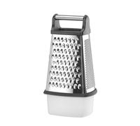 HENDI Grattugia da cucina manuale, con contenitore di raccolta, multifunzione, 3 lati di grattugia e 1 per affettare, taglia verdure, per formaggio, mandolina, 158x130x(H)310mm, acciaio inox