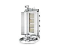 HENDI Griglia giroscopica verticale a gas per kebab, macchina verticale rotante per grigliare shawarma, gyros, multigrill, 4 bruciatori, 12 kW, capacità: 80kg, 230V, 470x550x(H)1150mm, acciaio inox