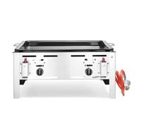 HENDI Grill a gas Bake-Master Maxi, cucina, griglia per barbecue, a gas propano e butano, accensione elettronica, 11,6kW(Hs), 650x540x(H)300mm, acciaio inox 18/0