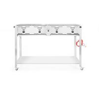 HENDI Grill a gas Grill-Master Quattro, cucina, griglia per barbecue, a gas propano e butano, accensione elettronica, 22kW(Hs), 1270x525x(H)840mm, acciaio inox 18/0