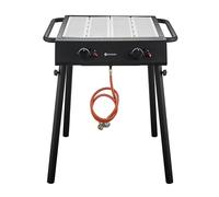 HENDI Grill a gas XANTOS, griglia per barbecue, a gas propano, accensione elettronica, 9,5kW(Hs), 815x775x(H)875mm, nero, acciaio inox
