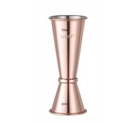 HENDI Jigger cocktail doppio 30/50ml, BarUp, misurino per bevande da barista professionale, dosatore per bar, barman, ø45x(H)114mm, acciaio inox placcato rame