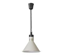 HENDI Lampada di calore a sospensione regolabile in altezza, conica, lampada termica a infrarossi per cucina e mantenimento degli alimenti caldi, 230V, 250W, ø275x(H)250mm, alluminio bianco