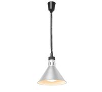 HENDI Lampada termica regolabile in altezza, conica, lampada da cucina per riscaldare gli alimenti, lampada a infrarossi, 230V, 250W, ø275x(H)250mm, Argento, Alluminio