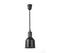 HENDI Lampada termica regolabile in altezza, cilindrica, lampada da cucina per riscaldare gli alimenti, lampada a infrarossi, 230V, 250W, ø175x(H)250mm, Nero, Alluminio