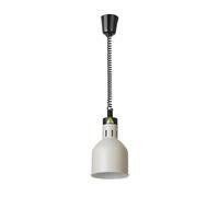 HENDI Lampada termica regolabile in altezza, cilindrica, lampada da cucina per riscaldare gli alimenti, lampada a infrarossi, 230V, 250W, ø175x(H)250mm, alluminio bianco