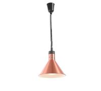 HENDI Lampada termica regolabile in altezza, conica, lampada da cucina per riscaldare gli alimenti, lampada a infrarossi, 230V, 250W, ø275x(H)250mm, Rame, Alluminio