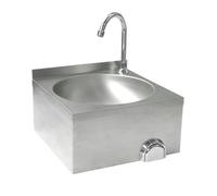 HENDI Lavandino da Cucina con Rubinetto a Ginocchio, Lavello Igienico, 400x428x(H)406mm, Acciaio Inox