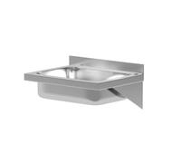 HENDI Lavandino, montaggio a parete, lavandino, dimensioni interne: 350 x 250 x 100 mm, scarico: diametro 52 mm, apertura per rubinetti: ø35 mm, 400 x 295 x (H)145 mm, acciaio inossidabile
