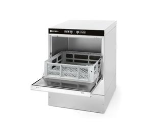HENDI Lavastoviglie industriale, per cestelli 40x40 cm, con comando elettromeccanico, macchina lavapiatti lavabicchieri lavatazze, 230V, 2800W, 470x510x(H)710mm, acciaio inossidabile