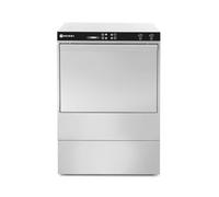 HENDI Lavastoviglie industriale, per cestelli 50x50 cm, con comando elettromeccanico, macchina lavapiatti lavabicchieri lavatazze, 400V, 6600W, 570x600x(H)830mm, acciaio inossidabile