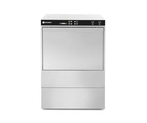 HENDI Lavastoviglie industriale, per cestelli 50x50 cm, con comando elettromeccanico, macchina lavapiatti lavabicchieri lavatazze, 400V, 6600W, 570x600x(H)830mm, acciaio inossidabile