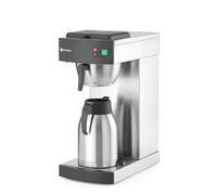 HENDI Macchina da caffè americano, per caffè macinato per filtro, incl. 100 filtri di carta e 1 caraffa termica da 2L, caffettiera americana a goccia, 230V, 1400W, 215x410x(H)520mm, acciaio inox
