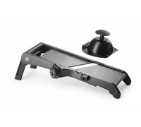 HENDI Mandolina giapponese, manuale, regolabile, affettatrice per verdure, alimenti, frutta, diverse lame e spessore di taglio: 0,5-9 mm (fette o julienne), acciaio inox, PP, nero
