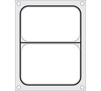 HENDI Matrice, stampo, sigillante, per HENDI 330005 Termosigillatrice di vaschette, guarnizione in silicone nero, adatto per contenitore a 2 compartimenti 227x178mm, alluminio lucidato