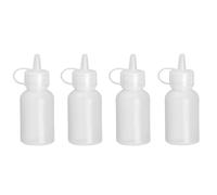 HENDI Mini bottiglia dosatrice di salse e condimento, riutilizzabile, set di 4 pezzi, biberon dosatore da spremere, flacone squeeze, ketchup, mustard, oli, mousse, 0,03L, ø30x(H)85mm, polietilene