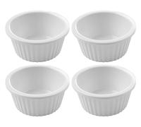 HENDI Mini ciotola/ramekin in melamina per servizio e presentazione, 35 ml, set da 4, ⌀60x(H)25 mm, bianco