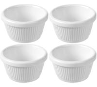HENDI Mini ciotola/ramekin in melamina per servizio e presentazione, 50 ml, set da 4, ⌀70x(H)35 mm, bianco