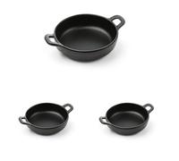 HENDI Mini contenitore per presentare e servire i cibi, con forma di casseruola, piatto da portata, tegame, vassoio da portata, non adatto a forni e a microonde, 150x115x(H) 37mm, melamina, nero