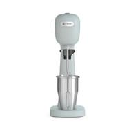 HENDI Frullatore milkshaker, cappuccino freddo, frappè, frullatore per bevande, Incluse 2 ciotole (acciaio inox e policarbonato) e 2 set di 2 agitatori di ricambio, 230V/400W, 170x196x(H)490mm, blu