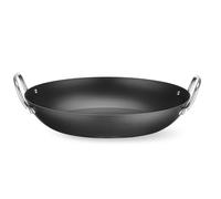 HENDI Padella da portata, con due manici, adatta per induzione e forno fino a 250°C, fondo: ø140mm, piatto, teglia, vassoio da portata, padella per arrosti, 240x204x(H)70mm, acciaio al carbonio