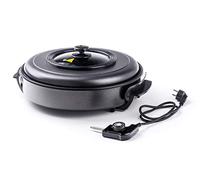 HENDI Padella elettrica multifunzione, per feste, per paella, rivestimento antiaderente, termostato, con coperchio, interno: ø40cm profondità: 5cm, 230V, 1400W, ø500x(H)190mm, alluminio