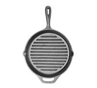 HENDI Padella griglia in ghisa rigata, con 2 beccucci per versare, padella per grigliare, adatta per forno, cucina a gas, induzione, elettrica, vetroceramica, 398x265x(H)48mm