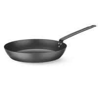 HENDI Padella per friggere, fondo ⌀238mm, antiaderente naturale dopo la stagionatura, per induzione e forno fino a 220°C, padella profonda, 530x306x(H)238mm, in acciaio al carbonio