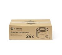 HENDI Pasta combustibile, in lattina, senza fuliggine e inodore, tempo di combustione ±3 ore, 24 pezzi, gel combustibile, per riscaldare i cibi, per chafing dish, scaldavivande, 200g