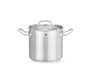 HENDI Pentola alta, con coperchio con fori per il rilascio del vapore, calderone, casseruola, tegame, adatta a tutte le fonti di calore, lavabile in lavastoviglie, 3L, ø160x(H)150mm, acciaio inox