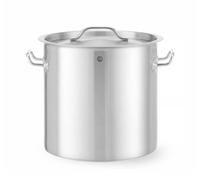 HENDI Pentola con coperchio, grande capacità: 36L, adatta a tutte le fonti di calore, lavabile in lavastoviglie, ø360x(H)360mm, acciaio inox