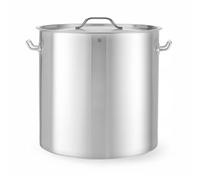 HENDI Pentola con coperchio, grande capacità: 71L, adatta a tutte le fonti di calore, lavabile in lavastoviglie, ø450x(H)450mm, acciaio inox