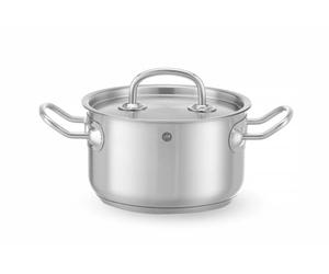 HENDI Pentola media, con coperchio con fori per il rilascio del vapore, calderone, casseruola, tegame, adatta a tutte le fonti di calore, lavabile in lavastoviglie, 9.5L, ø280x(H)155mm, acciaio inox