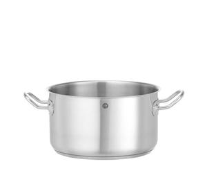 HENDI Pentola media, senza coperchio, calderone, casseruola, tegame, adatta a tutte le fonti di calore, lavabile in lavastoviglie, 6L, ø240x(H)135mm, acciaio inox